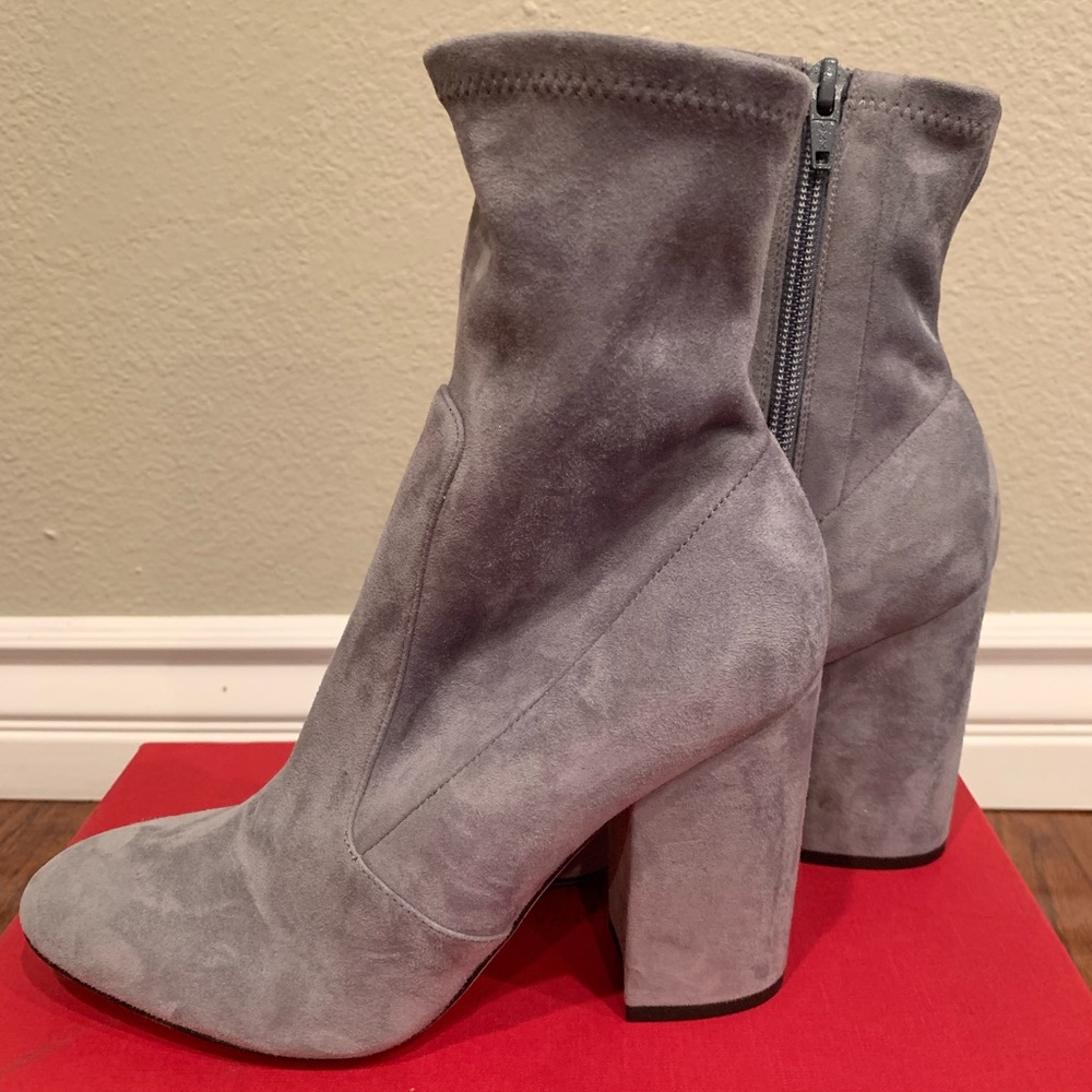 Valentino Gray Suede Booties
